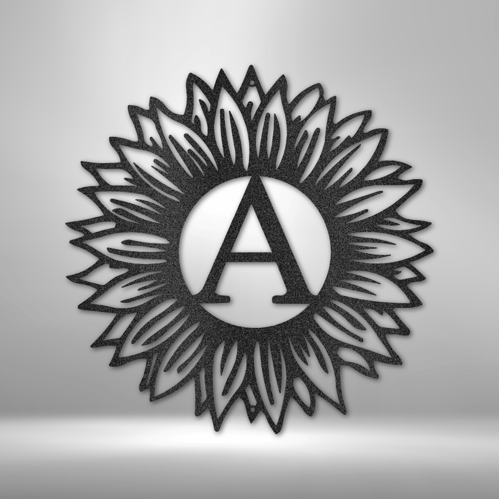 Sunflower Initial - Steel Sign