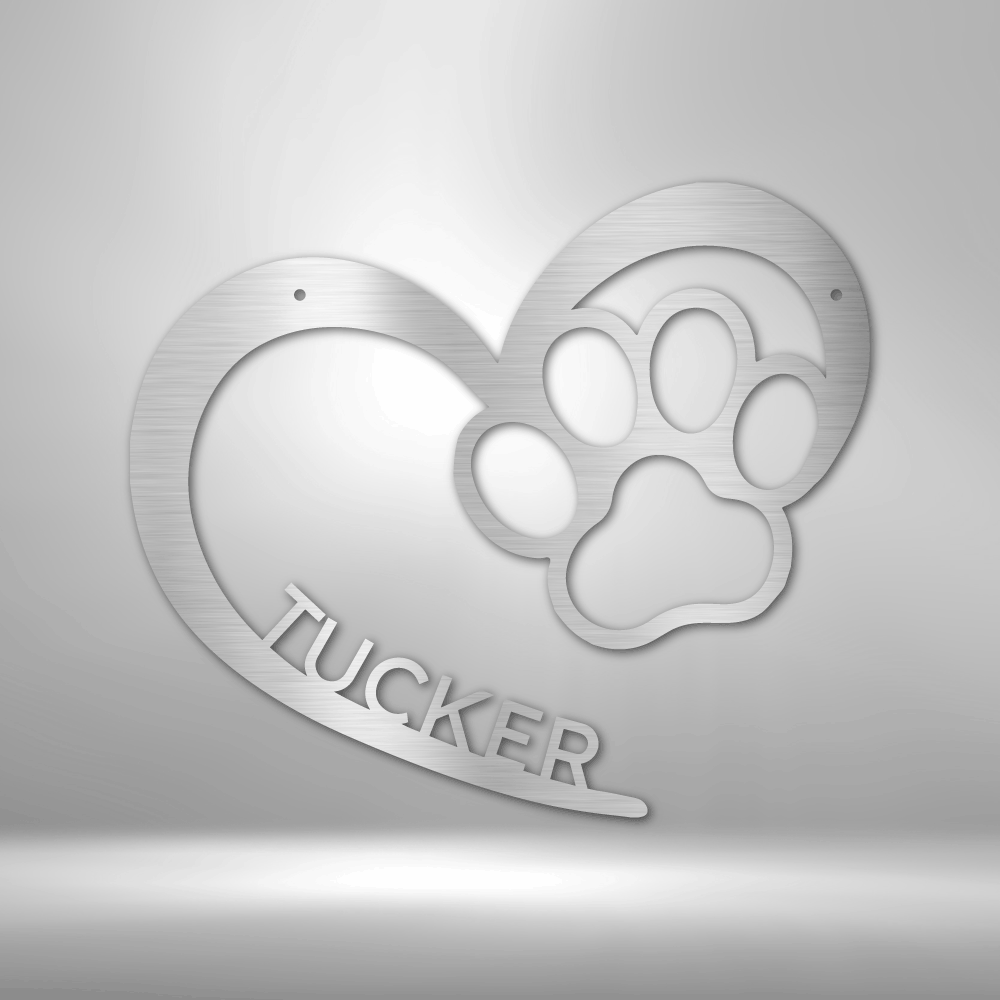 Puppy Love Monogram - Steel Sign