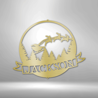 Santa's Journey Monogram - Steel Sign