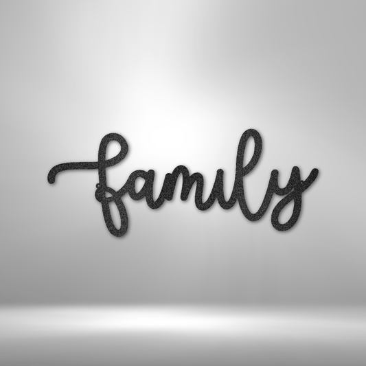 Family Script - Steel Sign