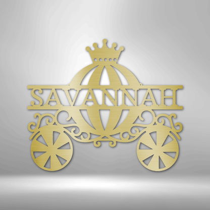 Princess Carriage Monogram - Steel Sign