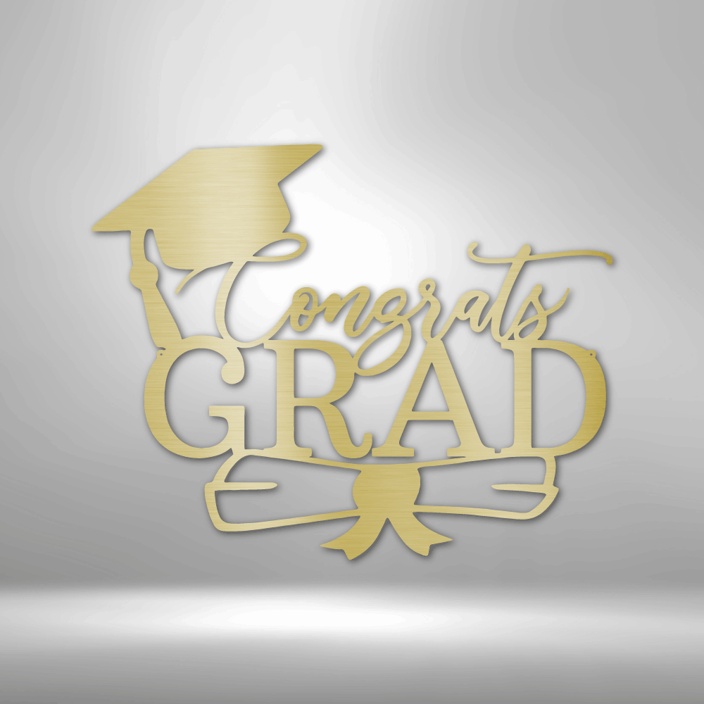 Congrats Grad Cap - Steel Sign