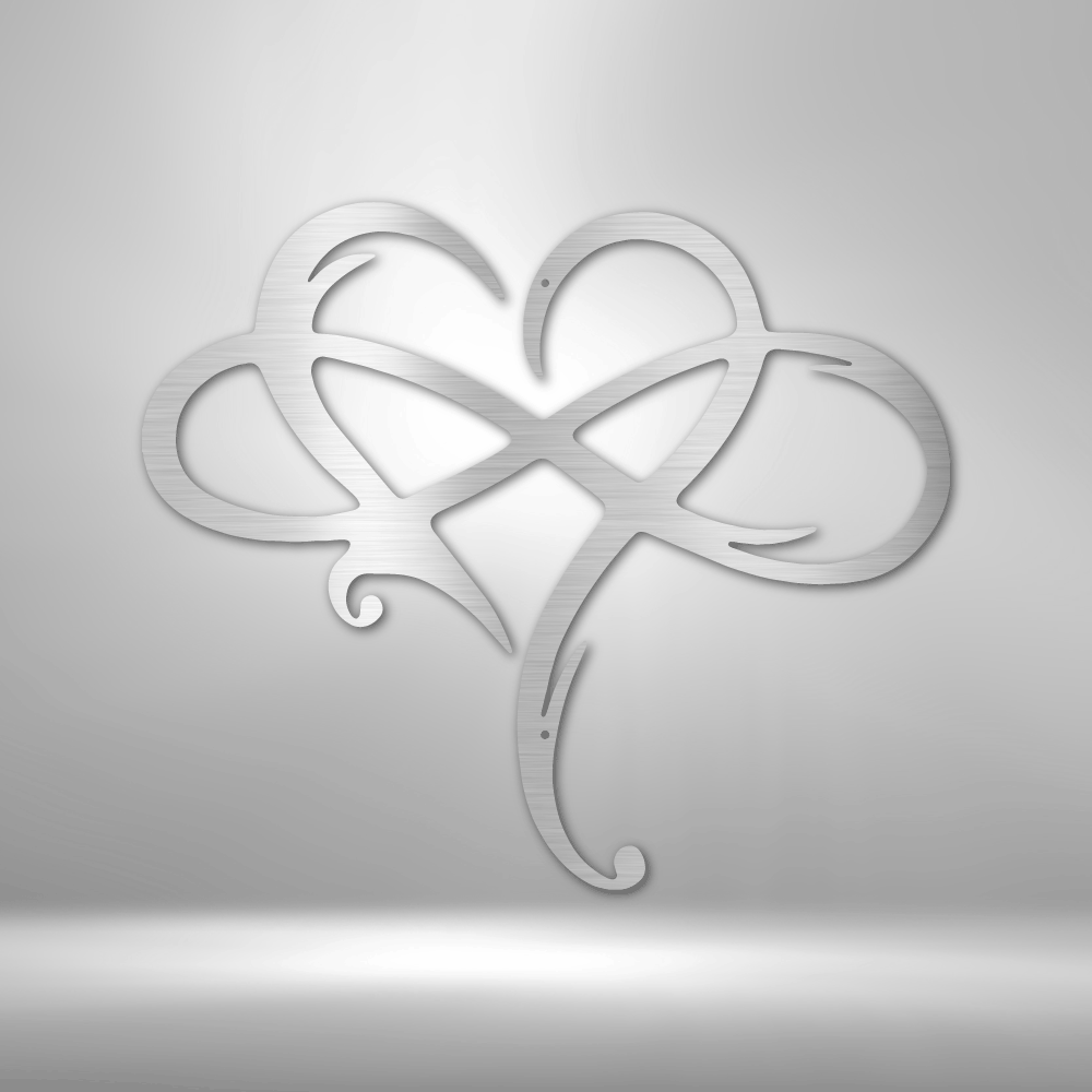 Infinity and Heart - Steel Sign
