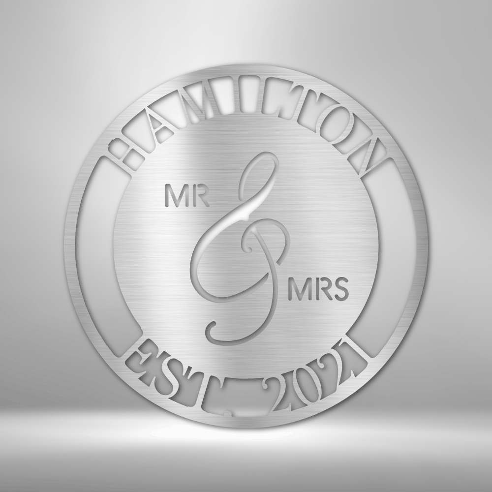 Mr. and Mrs. - Steel Sign