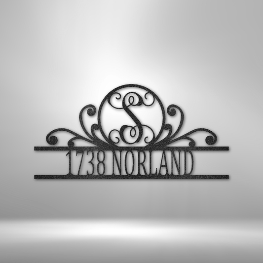 Scroll Family Name - Steel Sign