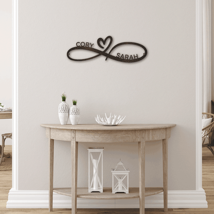 Infinity Couples Monogram - Steel Sign