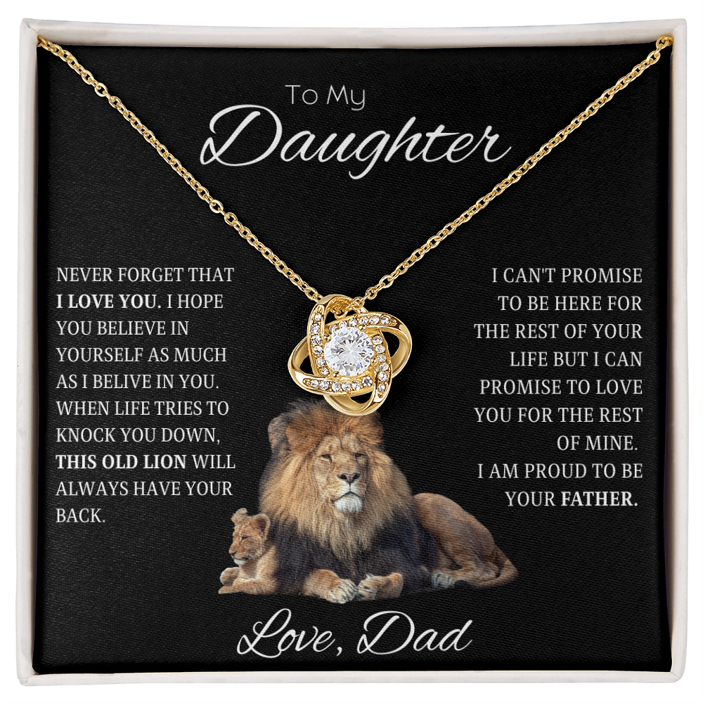 To Daughter Love Dad Love Knot Necklace