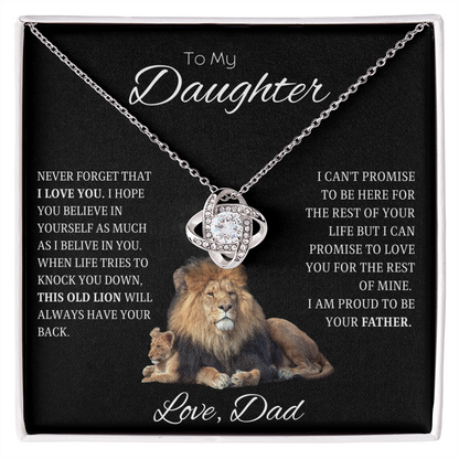 To Daughter Love Dad Love Knot Necklace